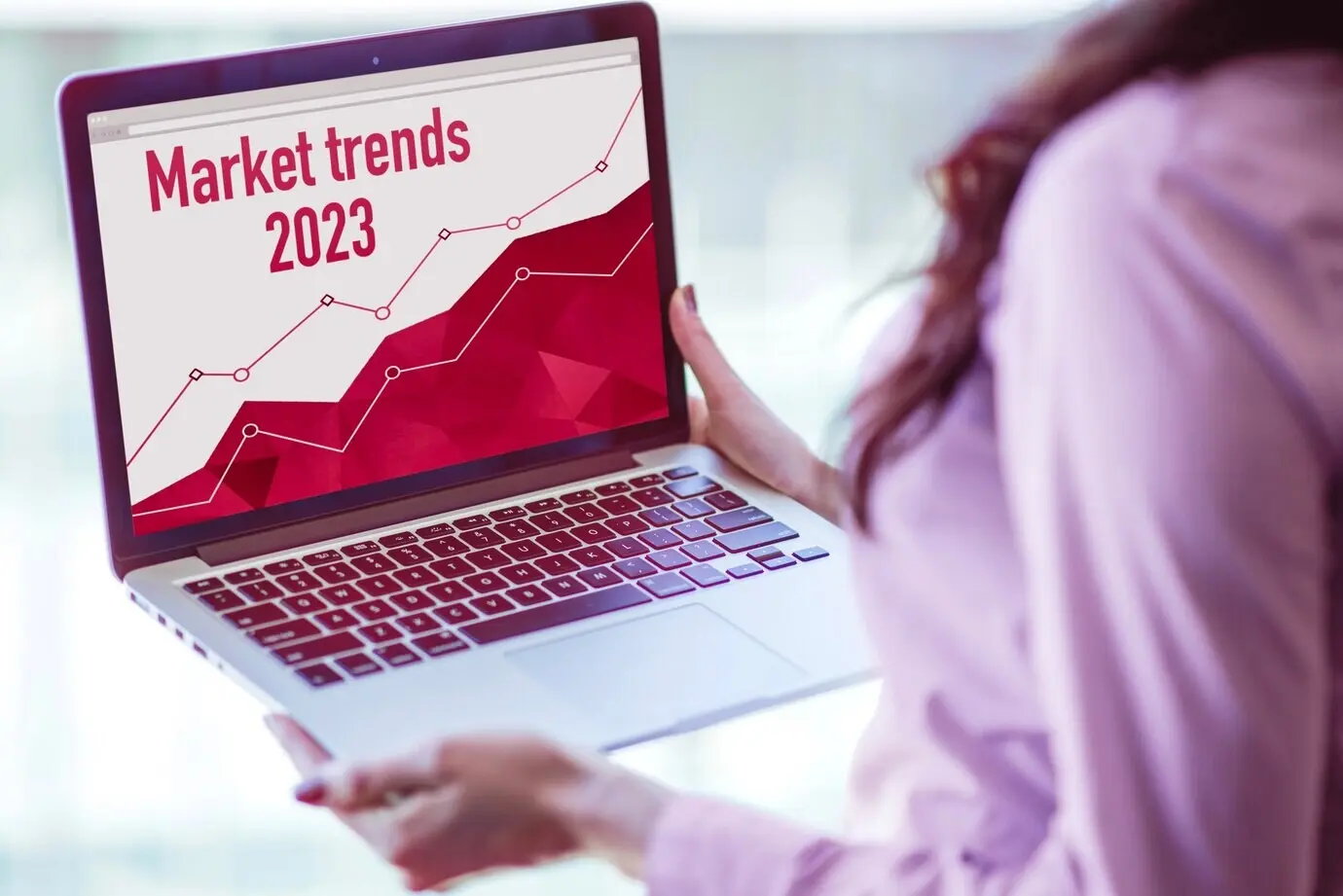 Concept des tendances du marché avec un ordinateur portable